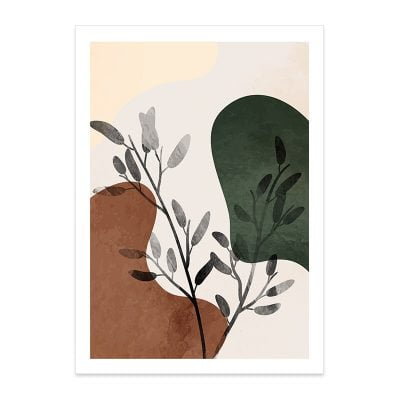 Abstract Vintage Botanical Wall Art Minimalist Pictures For Bohemian Living Room Decor