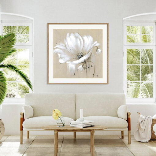Abstract Vintage Floral White Petal Flowers Pictures For Living Room Bedroom Art Decor 2022