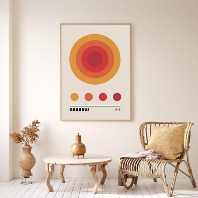 Bauhaus Mid Century Design Inspiration Geometric Abstract Posters For Modern Loft Apartment