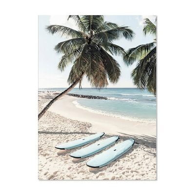 California Dreaming Beach Surf Life Tropical Landscape Wall Art For Living Room Decor