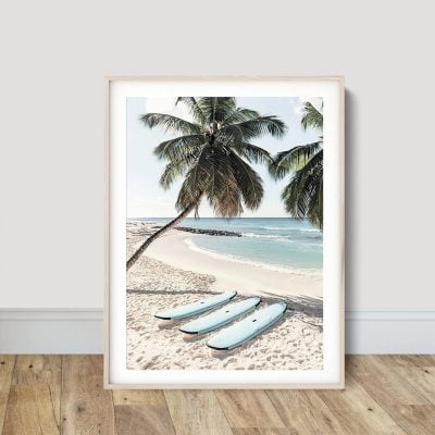 California Dreaming Beach Surf Life Tropical Landscape Wall Art For Living Room Decor