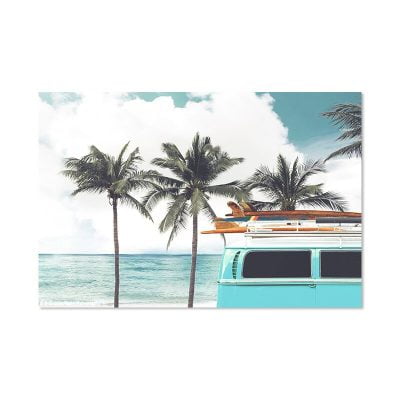 California Dreaming Beach Surf Life Tropical Landscape Wall Art For Living Room Decor