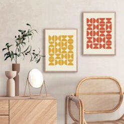 Contemporary Geometric Abstract Colorful Wall Art Fine Art Canvas Prints For Dining Room Decor Inspo 2022
