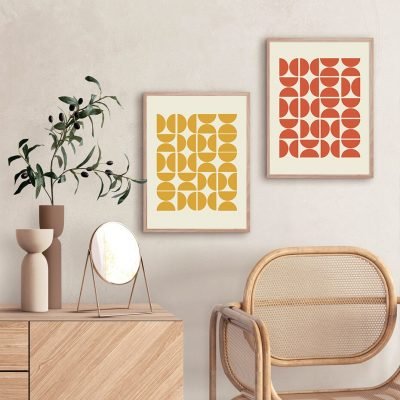 Contemporary Geometric Abstract Colorful Wall Art Fine Art Canvas Prints For Dining Room Decor Inspo 2022