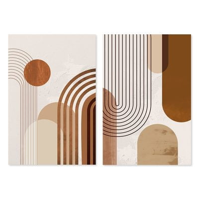 Mid Century Abstract Wall Art Vintage Design Geometric Pictures For Modern Living Room Decor