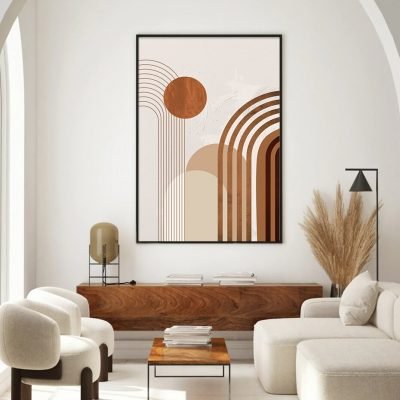 Mid Century Abstract Wall Art Vintage Design Geometric Pictures For Modern Living Room Decor
