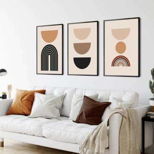 Modern Abstract Mid Century Minimalist Wall Art Fine Art Canvas Prints For Home Office