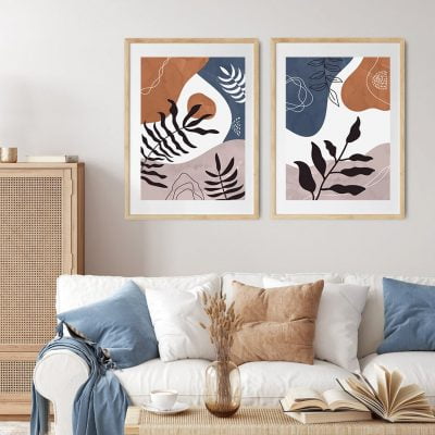 Modern Abstract Tropical Botanical Wall Art Pictures For Bohemian Living Room Home Decor Trends 2022