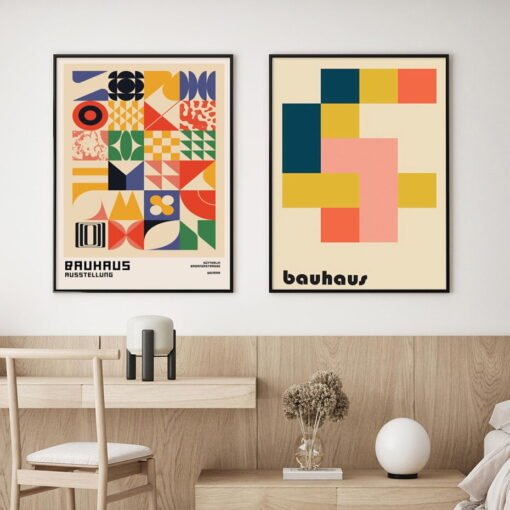 Retro Abstract Geometry Bauhaus Art Posters Colorful Pictures For Living Room Decor 2022 Trends