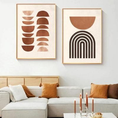 Stylish Geometric Abstract Geometric Wall Art For Modern Mid Century Home Decor