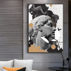 Renaissance David Abstract Sculpture Wall Art Fine Art Canvas Print For Modern Home Office