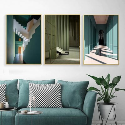 Abstract Architectural Interior Design Wall Art Fine Art Canvas Prints For Modern Home Office