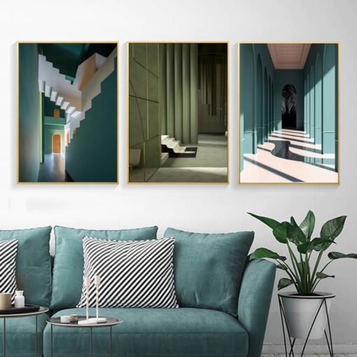 Abstract Architectural Interior Design Wall Art Fine Art Canvas Prints For Modern Home Office