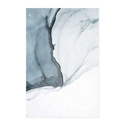 Abstract Blue Gray Marble Print Wall Art Pictures For Modern Living Room Home Office Decor