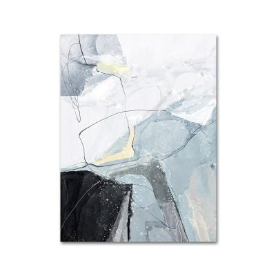 Abstract Blue Gray Marble Print Wall Art Pictures For Modern Living Room Home Office Decor