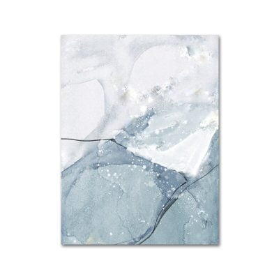 Abstract Blue Gray Marble Print Wall Art Pictures For Modern Living Room Home Office Decor