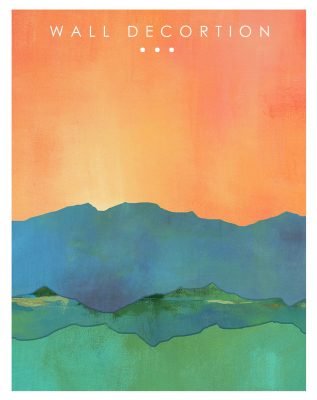 Abstract Colorful Mountain Landscape Wall Art Pictures Modern For Living Room Decor