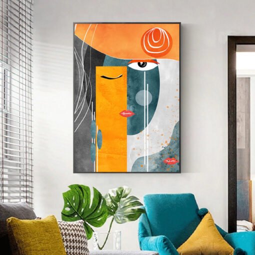Abstract Fashion Portrait Face Fine Art Canvas Prints Pictures For Living Room Home Office Decor
