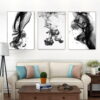 Abstract Minimalist Black Water Ink Wall Art Fine Art Canvas Prints For Home Office Decor