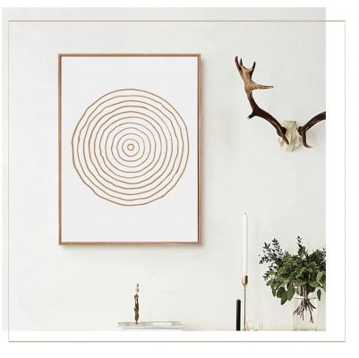 Abstract Minimalist Circles Wall Art Fine Art Canvas Prints Modern Pictures For Bohemian Decor