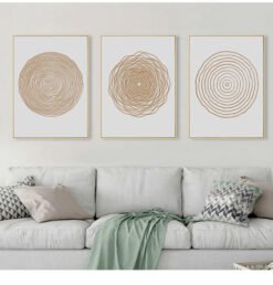 Abstract Minimalist Circles Wall Art Fine Art Canvas Prints Modern Pictures For Bohemian Decor