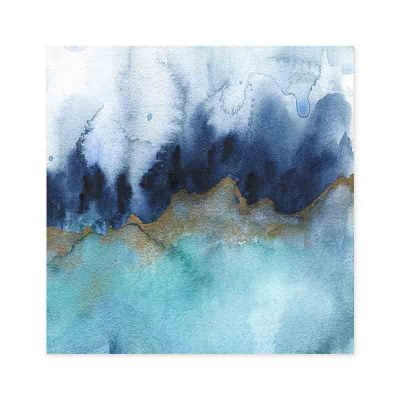 Abstract Shades Of Blue Watercolor Wall Art Fine Art Canvas Print For Modern Home Decor