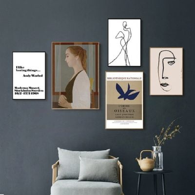 Abstract Vintage Figure Art Portrait Fine Art Canvas Prints For Modern Gallery Wall Decor