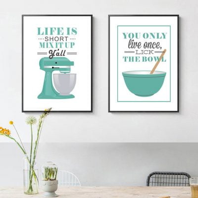 Baking Fun Cookery Bakery Quotations Wall Art Colorful Posters For Kitchen Home Decor