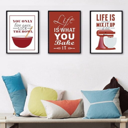 Baking Fun Cookery Bakery Quotations Wall Art Colorful Posters For Kitchen Home Decor