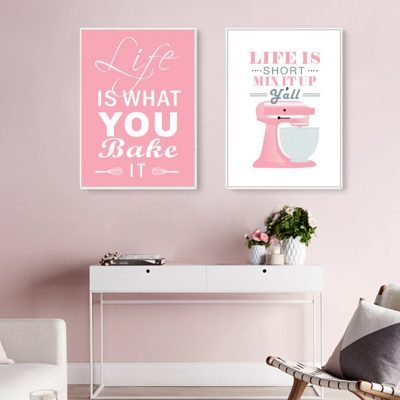 Baking Fun Cookery Bakery Quotations Wall Art Colorful Posters For Kitchen Home Decor