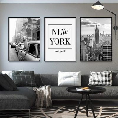 Black White New York Wall Art Fine Art Canvas Prints Modern Pictures For Home Office Decor