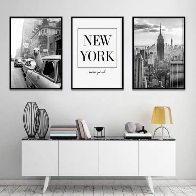 Black White New York Wall Art Fine Art Canvas Prints Modern Pictures For Home Office Decor