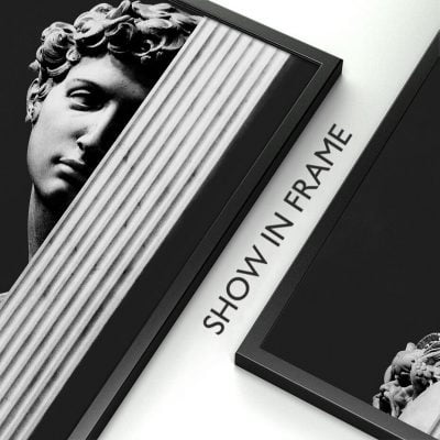 Black & White Statue Of David Sculpture Wall Art Renaissance Picture For Home Office Decor