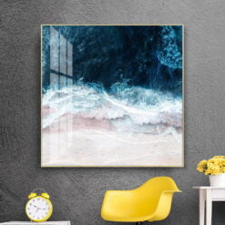 Blue Ocean Beach Waves Wall Art Seascape Pictures Of Calm For Living Room Home Decor