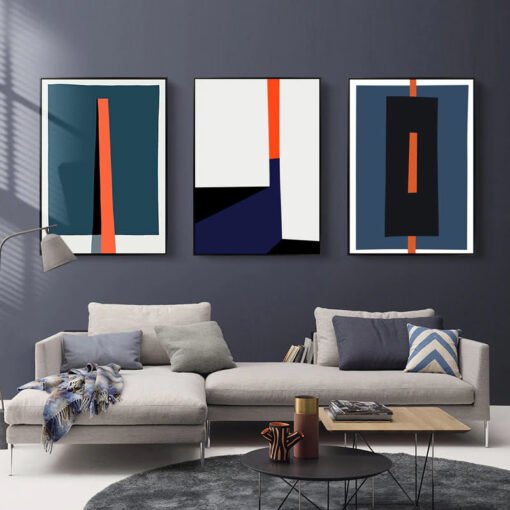 Bold Abstract Minimalist Color Block Wall Art Pictures For Modern Apartment Wall Decor