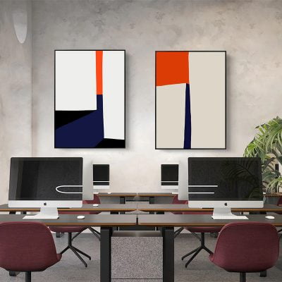 Bold Abstract Minimalist Color Block Wall Art Pictures For Modern Apartment Wall Decor