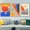 Bold Colorful Abstract Geometric Wall Art Pictures For Living Room Home Office Decor