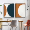 Bold Geometric Curves Scandinavian Abstract Wall Art Pictures For Modern Loft Apartment