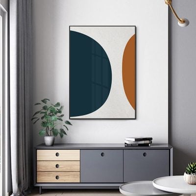 Bold Geometric Curves Scandinavian Abstract Wall Art Pictures For Modern Loft Apartment