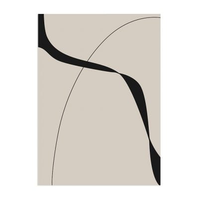 Bold Minimalist Geometric Wall Art Abstract Black Beige Pictures For Modern Living Room