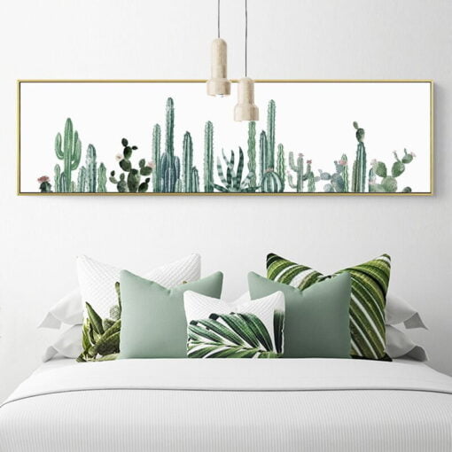 Cactus Collections Wide Format Botanical Wall Art Decor For Kitchen Living Room Decor