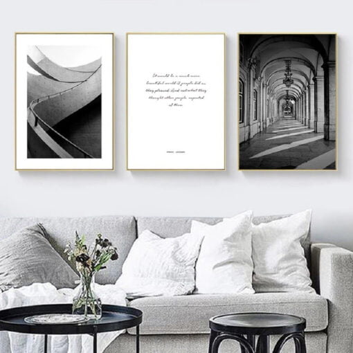 Classic Architectural Wall Art Black White Pictures For Modern Home Office Interior Decor