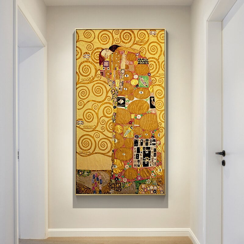 Classic Vintage Klimpt Wall Art Fine Art Canvas Print Picture For Entrance Hallway Home Decor