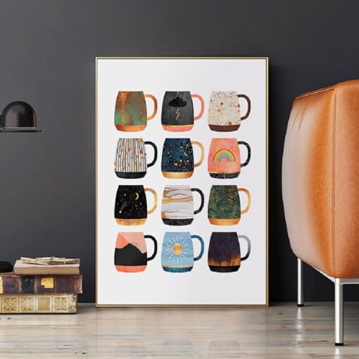 Coffee Helps Cafe Wall Art Fine Art Canvas Prints Modern Pictures For Kitchen Dining Room