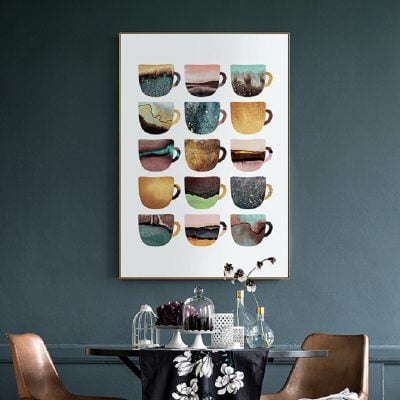 Coffee Helps Cafe Wall Art Fine Art Canvas Prints Modern Pictures For Kitchen Dining Room