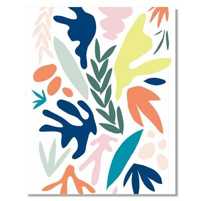 Colorful Abstract Tropical Botanical Gallery Wall Art For Modern Living Room Decoration