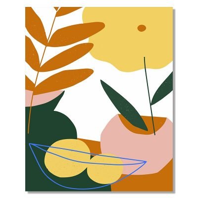 Colorful Abstract Tropical Botanical Gallery Wall Art For Modern Living Room Decoration