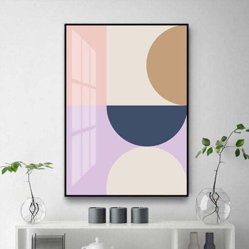 Colorful Circles Abstract Geometric Wall Art For Modern Apartment Living Room Art Decor