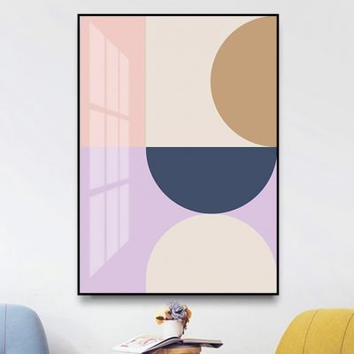Colorful Circles Abstract Geometric Wall Art For Modern Apartment Living Room Art Decor