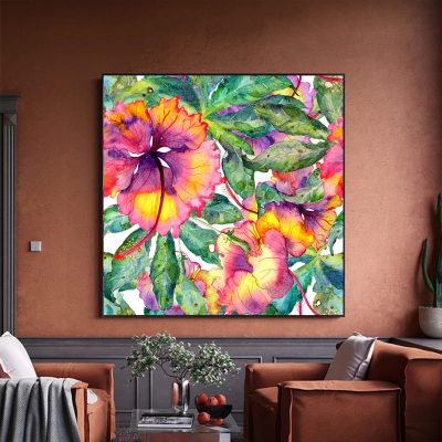 Colorful Floral Abstract Wall Art Botanical Pictures For Living Room Bedroom Art Decor